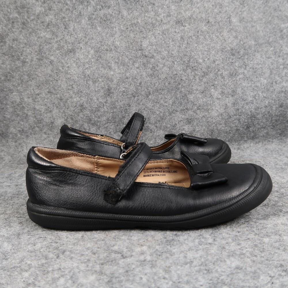 Cat & Jack Shoes Kids 11 Girls Mary Jane Flats Casual Bow Black Adjustable Strap